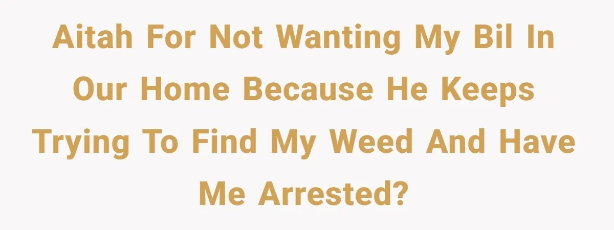 AITAH for not wanting my BIL in our home because he keeps trying to find my weed and have me arrested?