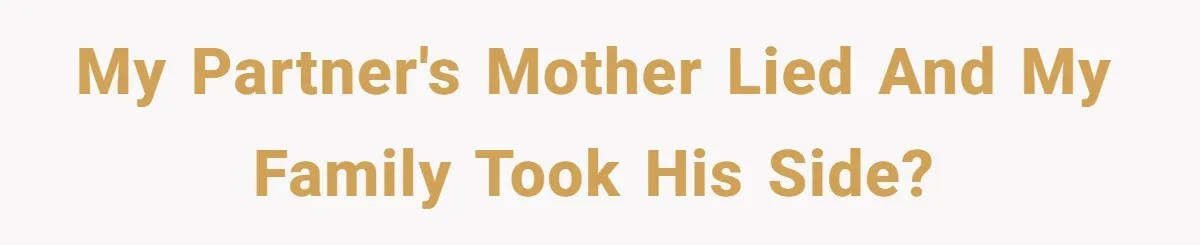 My partner's mother lied and my family took his side?