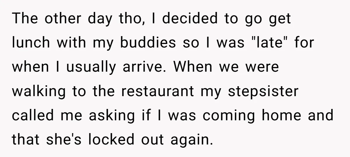 The other day tho, I decided to go get lunch with my buddies so I was "late" for when I usually arrive. When we were walking to the restaurant my...