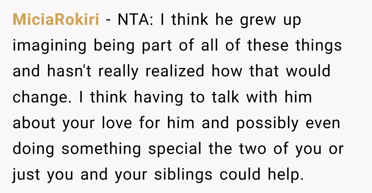 MiciaRokiri - NTA: I think he grew up imagining being part of all of these things and hasn't really realized how that would change. I think having to talk with...