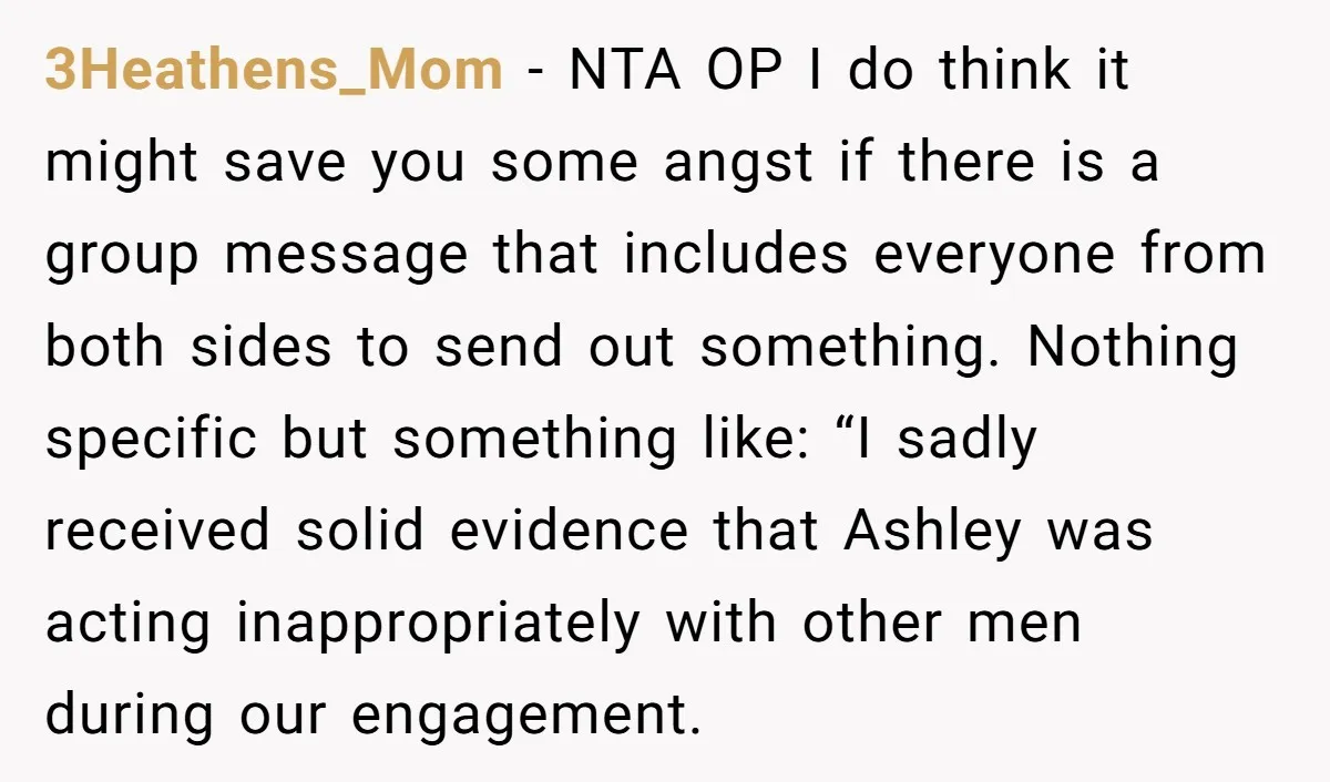 3Heathens_Mom − NTA OP I do think it might save you some angst if there is a group message that includes everyone from both sides to send out something. Nothing...