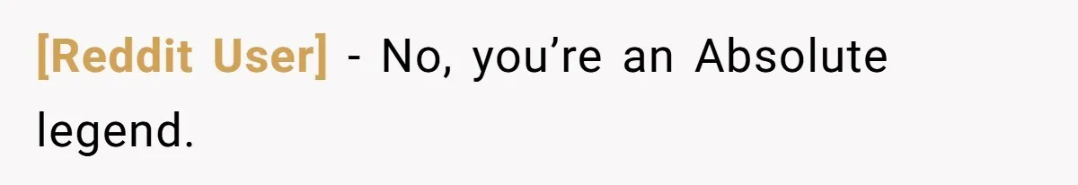 [Reddit User] − No, you’re an Absolute legend.