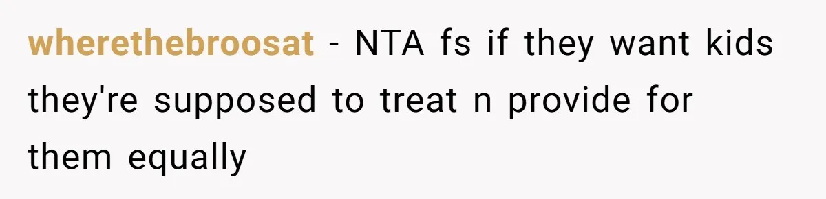 wherethebroosat − NTA fs if they want kids they're supposed to treat n provide for them equally