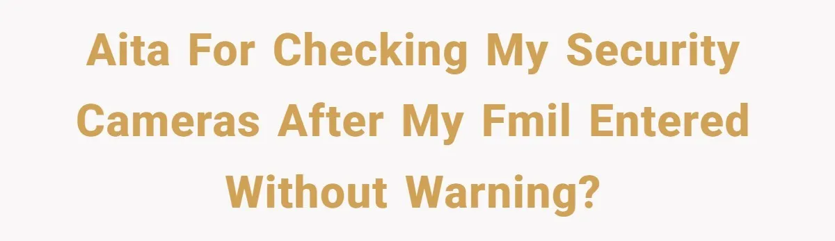 AITA for Checking My Security Cameras After My FMIL Entered Without Warning?