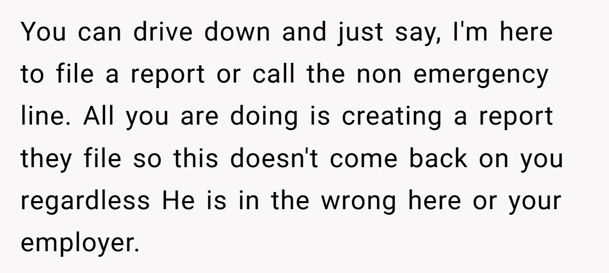 You can drive down and just say, I'm here to file a report or call the non emergency line. All you are doing is creating a report they file so...