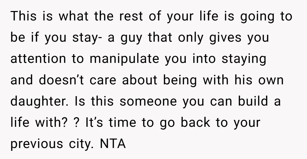 This is what the rest of your life is going to be if you stay- a guy that only gives you attention to manipulate you into staying and doesn’t care...