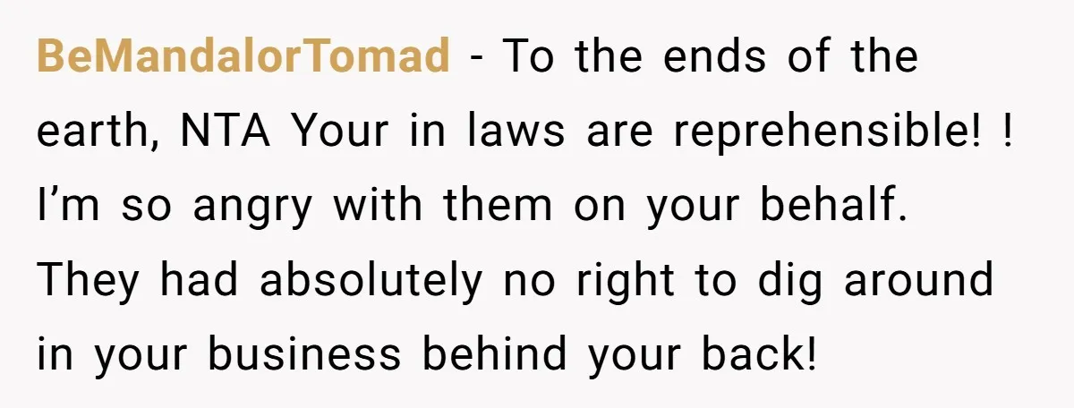 BeMandalorTomad − To the ends of the earth, NTA Your in laws are reprehensible! ! I’m so angry with them on your behalf. They had absolutely no right to dig...