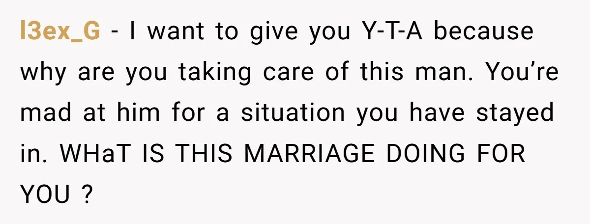 l3ex_G - I want to give you Y-T-A because why are you taking care of this man. You’re mad at him for a situation you have stayed in. WHaT IS...