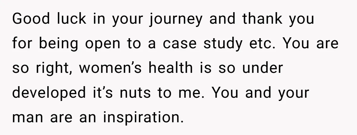 Good luck in your journey and thank you for being open to a case study etc. You are so right, women’s health is so under developed it’s nuts to me....