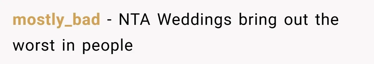 mostly_bad − NTA Weddings bring out the worst in people