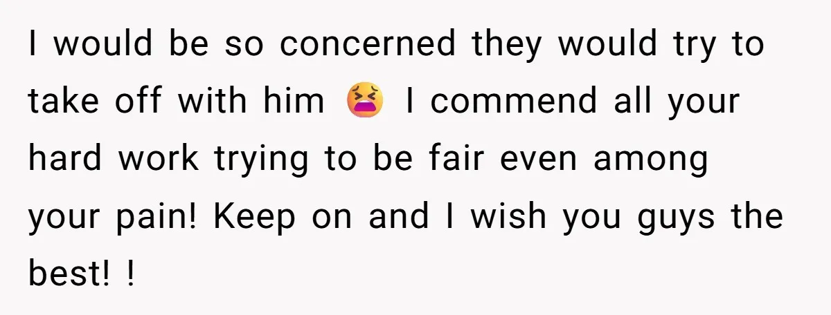 I would be so concerned they would try to take off with him 😫 I commend all your hard work trying to be fair even among your pain! Keep on...