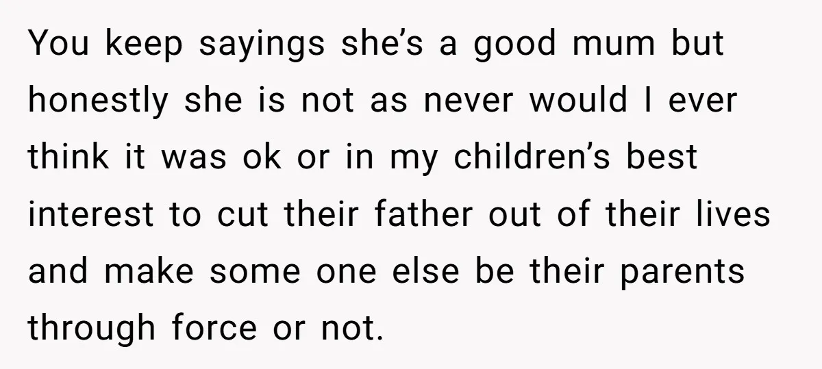 You keep sayings she’s a good mum but honestly she is not as never would I ever think it was ok or in my children’s best interest to cut their...