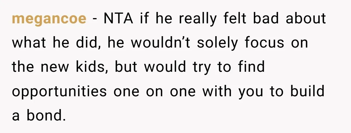 megancoe − NTA if he really felt bad about what he did, he wouldn’t solely focus on the new kids, but would try to find opportunities one on one with...
