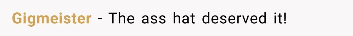 Gigmeister - The ass hat deserved it!