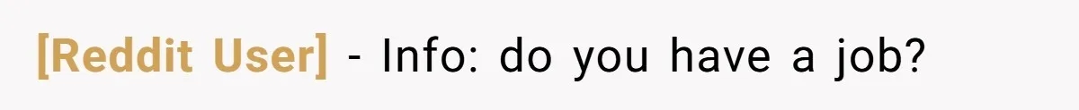 [Reddit User] - Info: do you have a job?