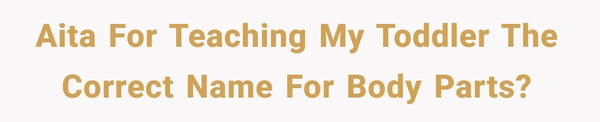 AITA for teaching my toddler the correct name for body parts?