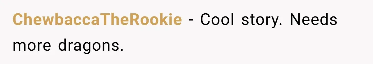ChewbaccaTheRookie - Cool story. Needs more dragons.