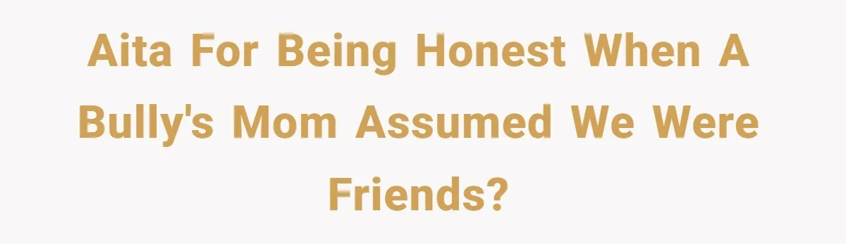 AITA for Being Honest When a Bully's Mom Assumed We Were Friends?