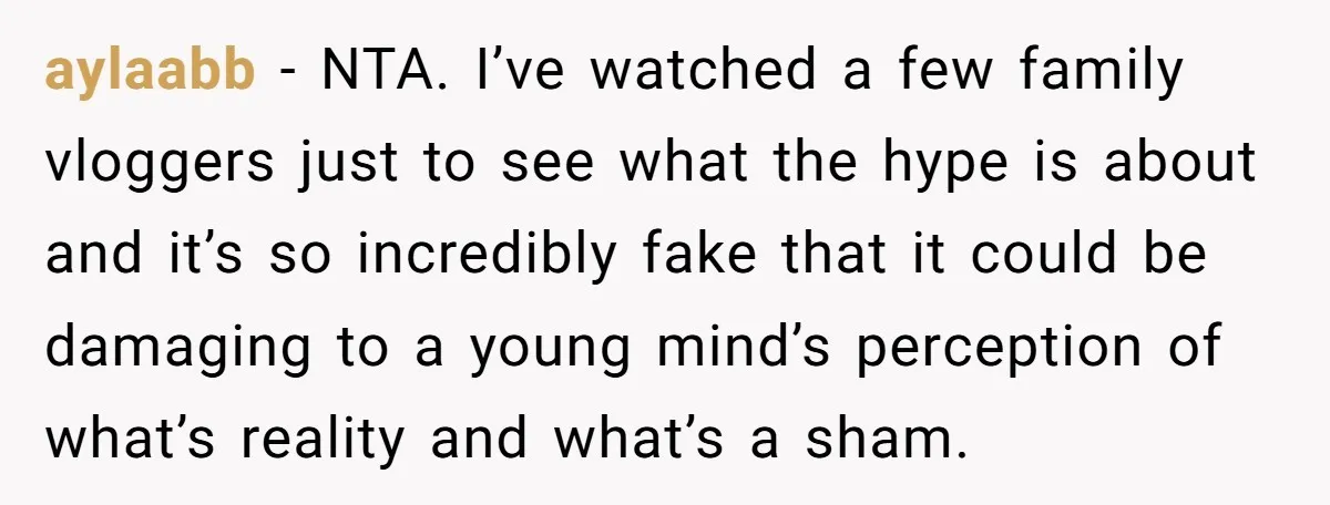 aylaabb − NTA. I’ve watched a few family vloggers just to see what the hype is about and it’s so incredibly fake that it could be damaging to a young...