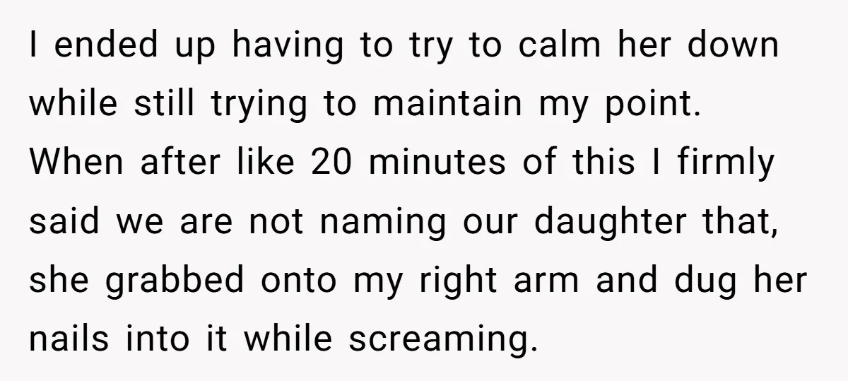 I ended up having to try to calm her down while still trying to maintain my point. When after like 20 minutes of this I firmly said we are not...