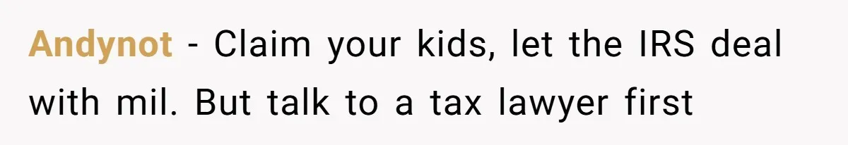 Andynot − Claim your kids, let the IRS deal with mil. But talk to a tax lawyer first