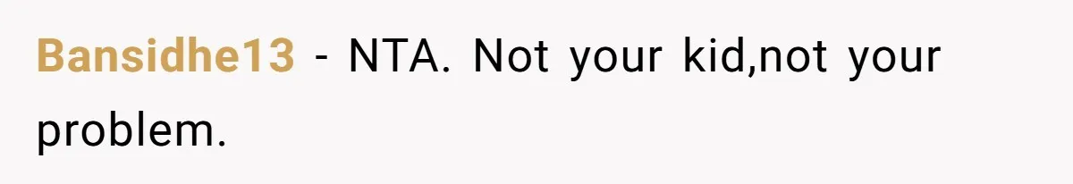 Bansidhe13 − NTA. Not your kid,not your problem.