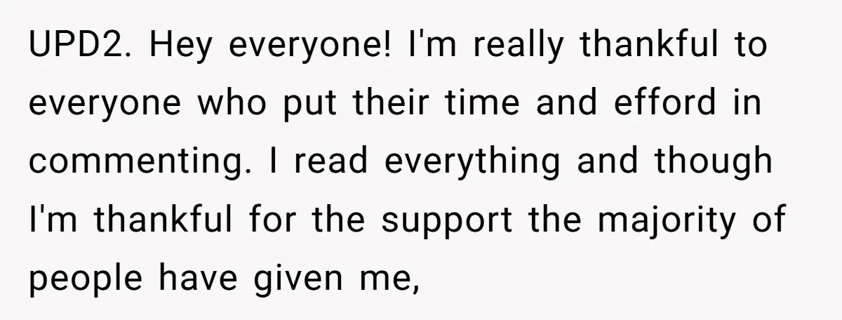UPD2. Hey everyone! I'm really thankful to everyone who put their time and efford in commenting. I read everything and though I'm thankful for the support the majority of people...