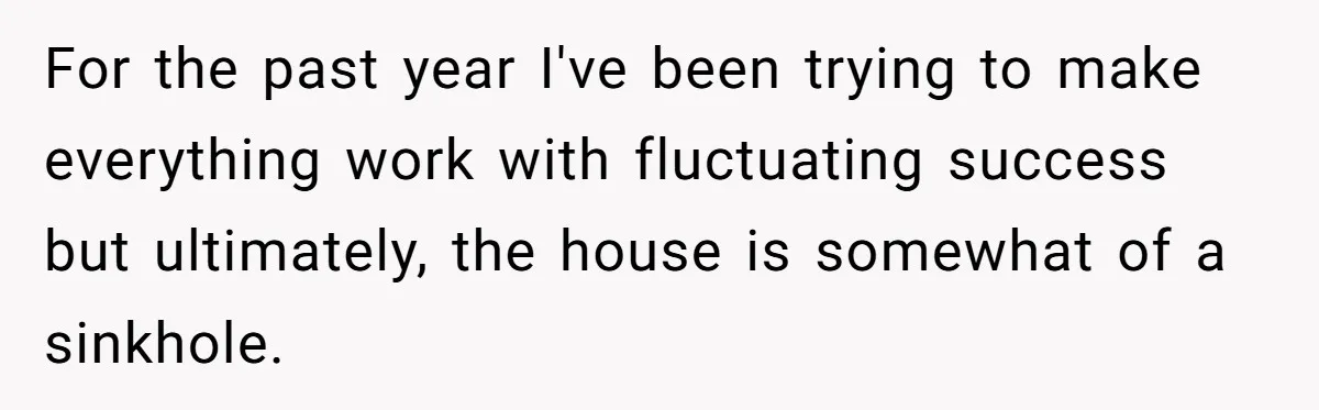 For the past year I've been trying to make everything work with fluctuating success but ultimately, the house is somewhat of a sinkhole.