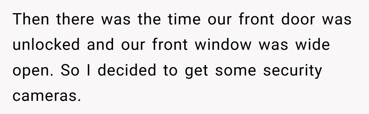 Then there was the time our front door was unlocked and our front window was wide open. So I decided to get some security cameras.