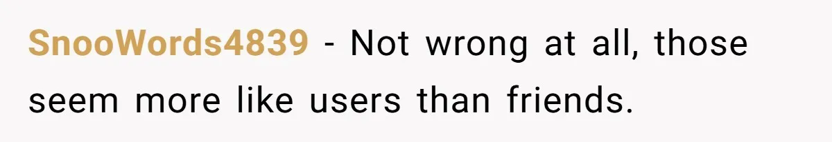 SnooWords4839 − Not wrong at all, those seem more like users than friends.