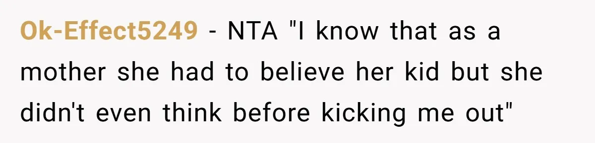Ok-Effect5249 − NTA "I know that as a mother she had to believe her kid but she didn't even think before kicking me out"