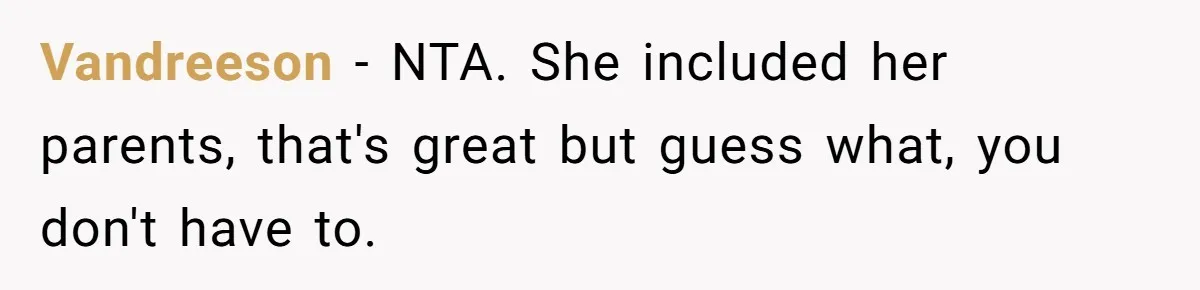 Vandreeson - NTA. She included her parents, that's great but guess what, you don't have to.