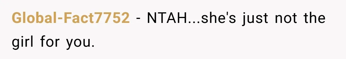 Global-Fact7752 − NTAH...she's just not the girl for you.