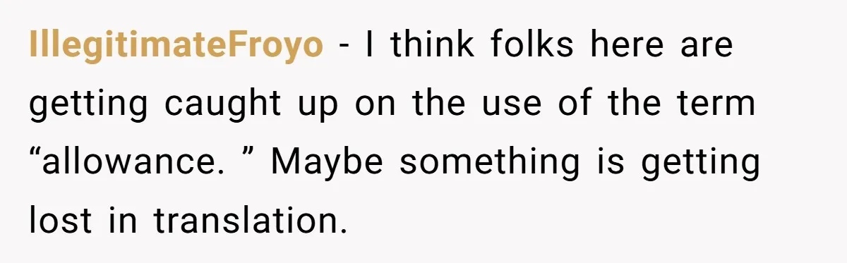 IllegitimateFroyo - I think folks here are getting caught up on the use of the term “allowance. ” Maybe something is getting lost in translation.