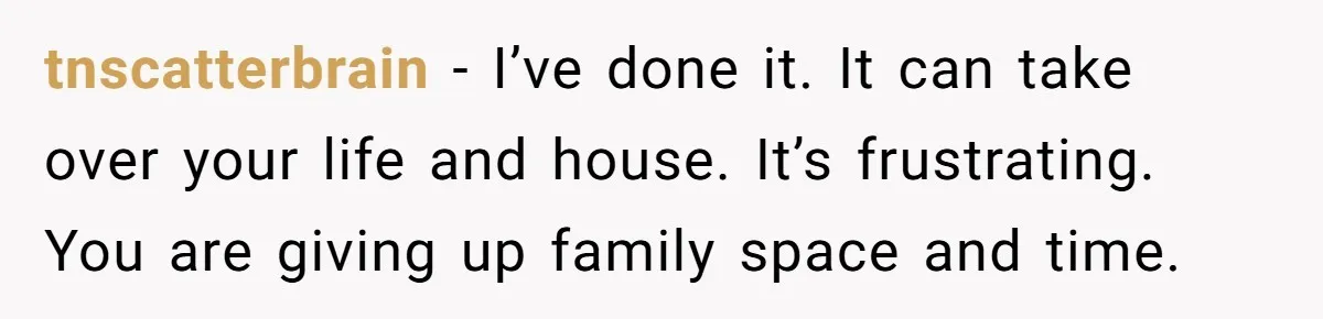 tnscatterbrain − I’ve done it. It can take over your life and house. It’s frustrating. You are giving up family space and time.