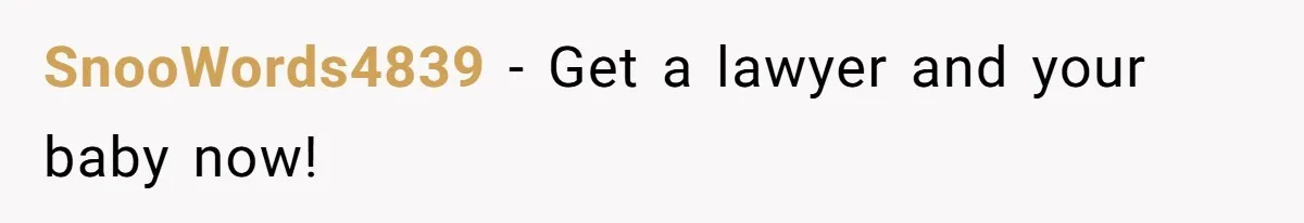 SnooWords4839 − Get a lawyer and your baby now!