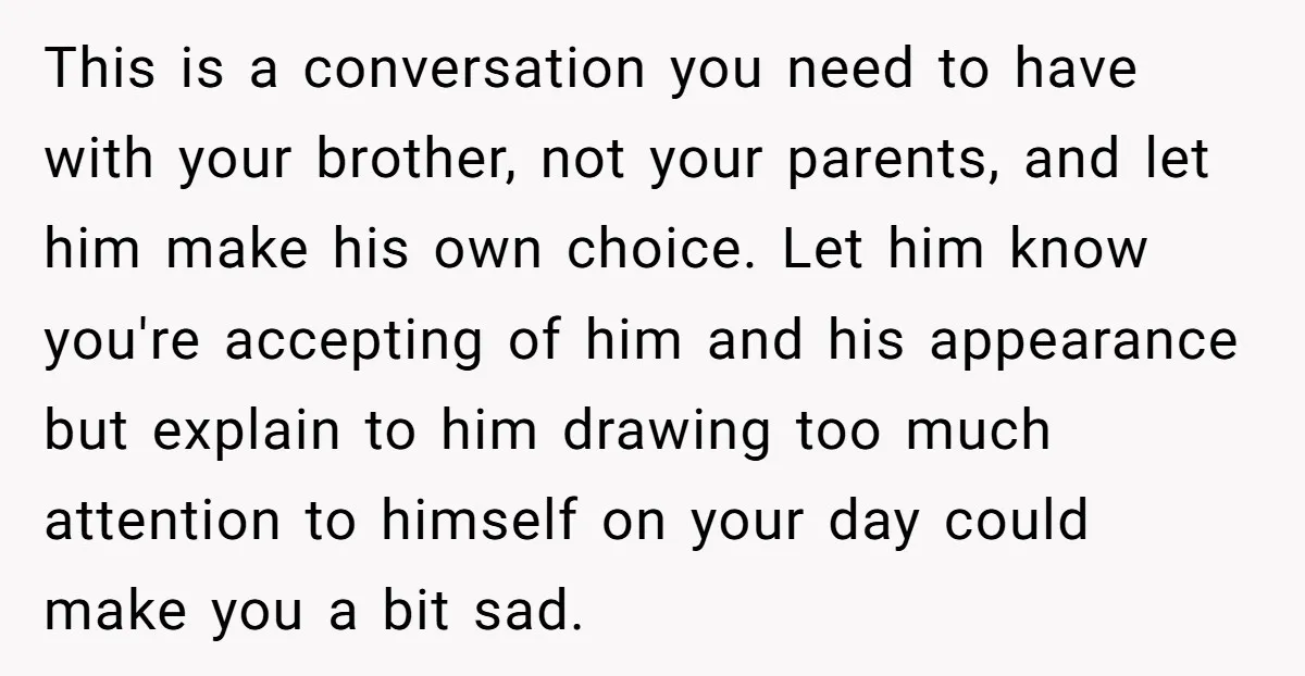 This is a conversation you need to have with your brother, not your parents, and let him make his own choice. Let him know you're accepting of him and his...