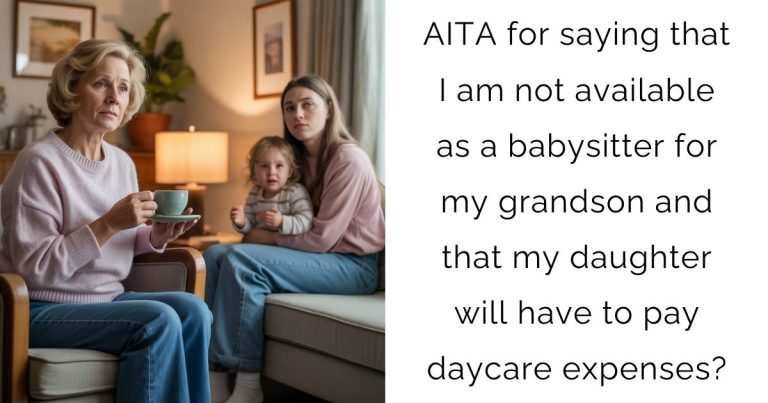 AITA for saying that I am not available as a babysitter for my grandson and that my daughter will have to pay daycare expenses?