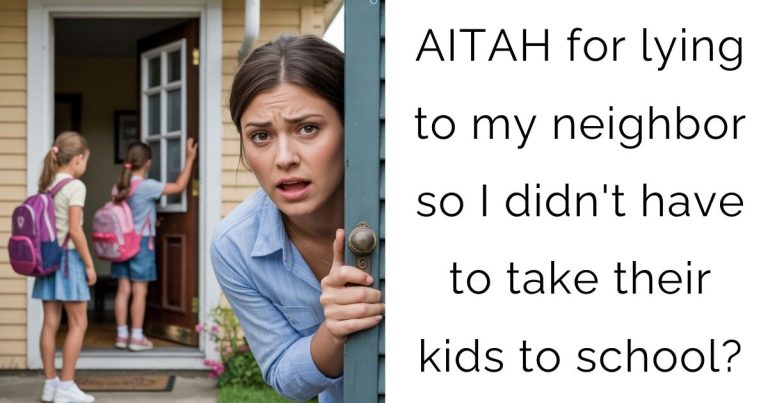 AITAH for lying to my neighbor so I didn’t have to take their kids to school?