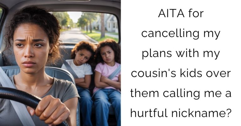 AITA for cancelling my plans with my cousin’s kids over them calling me a hurtful nickname?