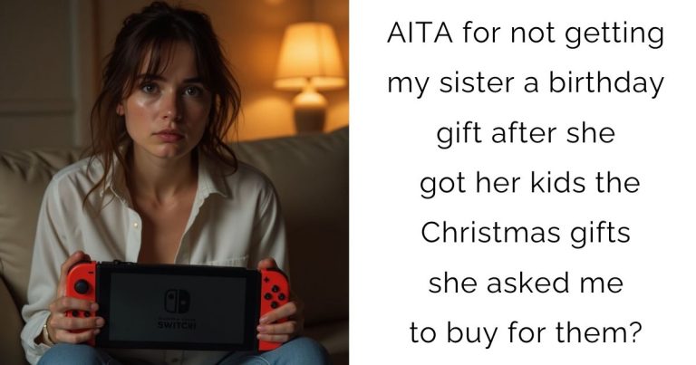 AITA for not getting my sister a birthday gift after she got her kids the Christmas gifts she asked me to buy for them?