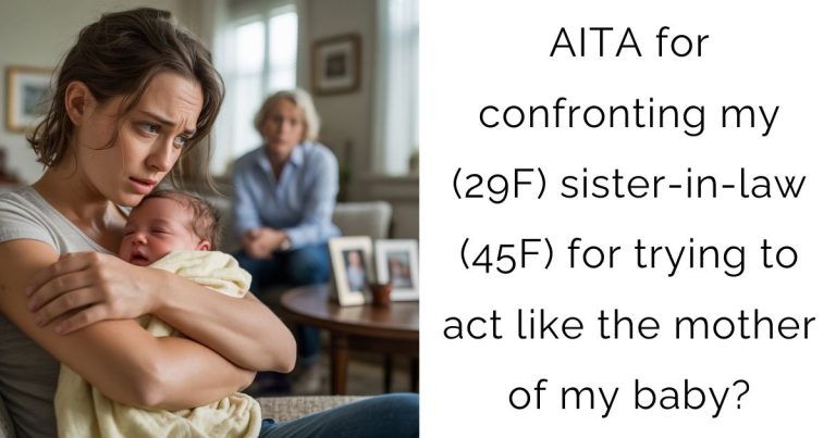 AITA for confronting my (29F) sister-in-law (45F) for trying to act like the mother of my baby?