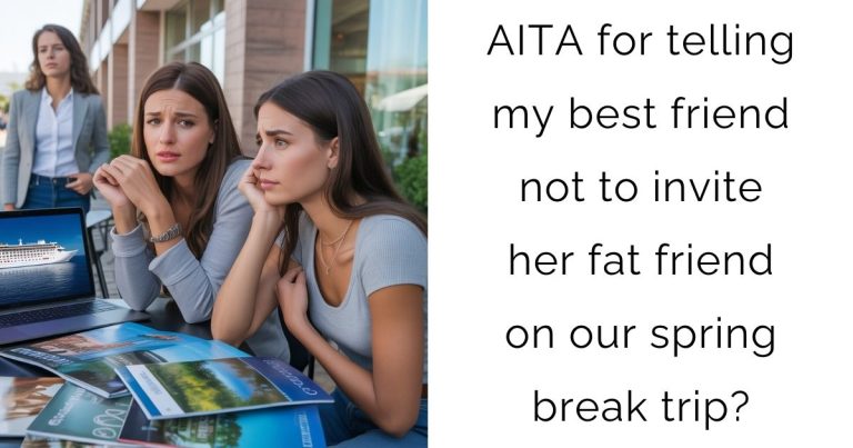 AITA for telling my best friend not to invite her fat friend on our spring break trip?