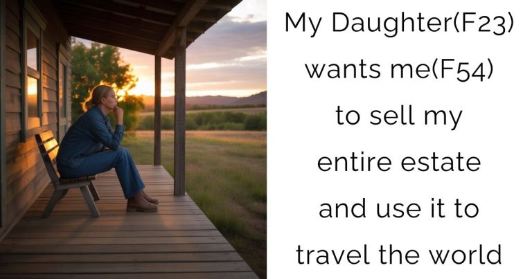 My Daughter(F23) wants me(F54) to sell my entire estate and use it to travel the world