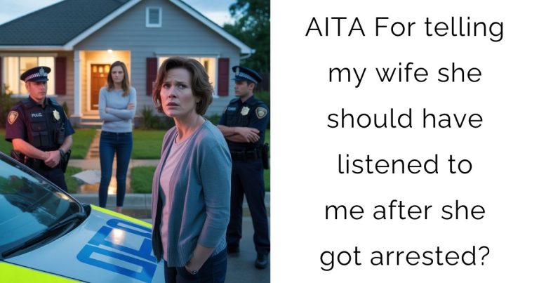 AITA For telling my wife she should have listened to me after she got arrested?