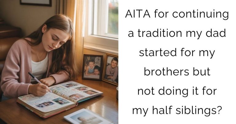 AITA for continuing a tradition my dad started for my brothers but not doing it for my half siblings?