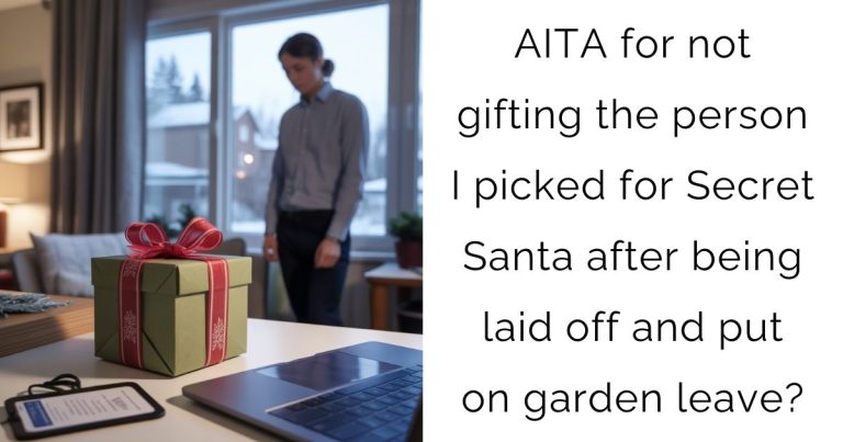 AITA for not gifting the person I picked for Secret Santa after being laid off and put on garden leave?