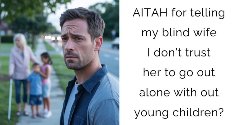 AITAH for telling my blind wife I don’t trust her to go out alone with out young children?