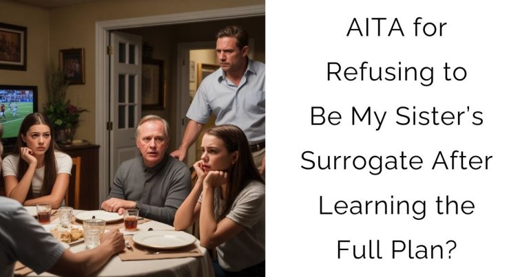 AITA for Refusing to Be My Sister’s Surrogate After Learning the Full Plan?
