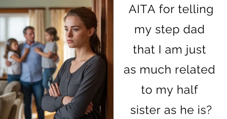 AITA for telling my step dad that I am just as much related to my half sister as he is?